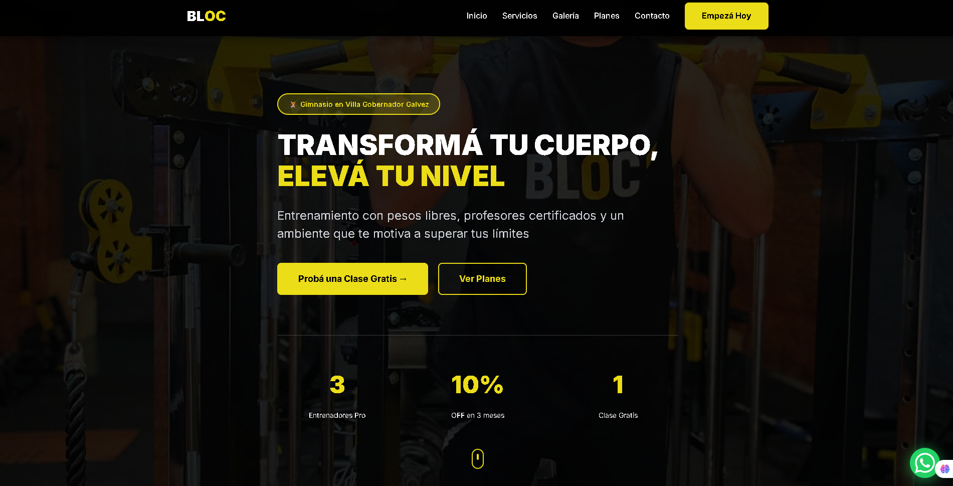 Página web gimnasio